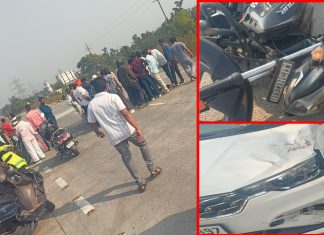 केळझर जवळ कारची दुचाकीला धडक, दुचाकी चालक जागीच ठार